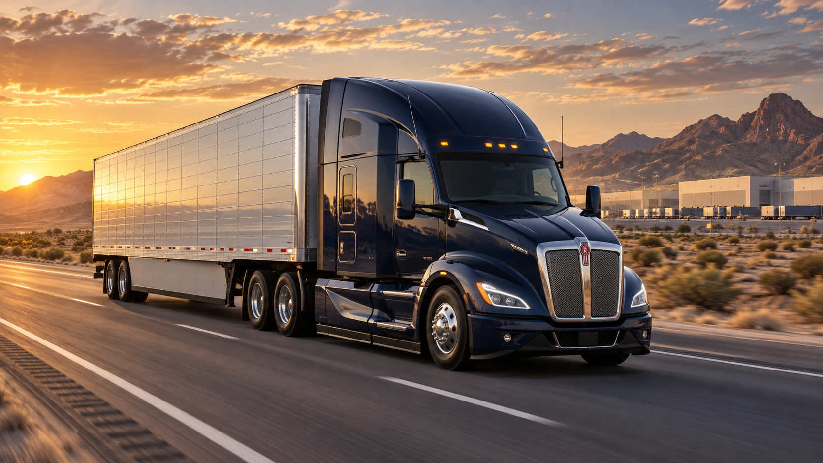 2027 Kenworth T680 hauling a dry van