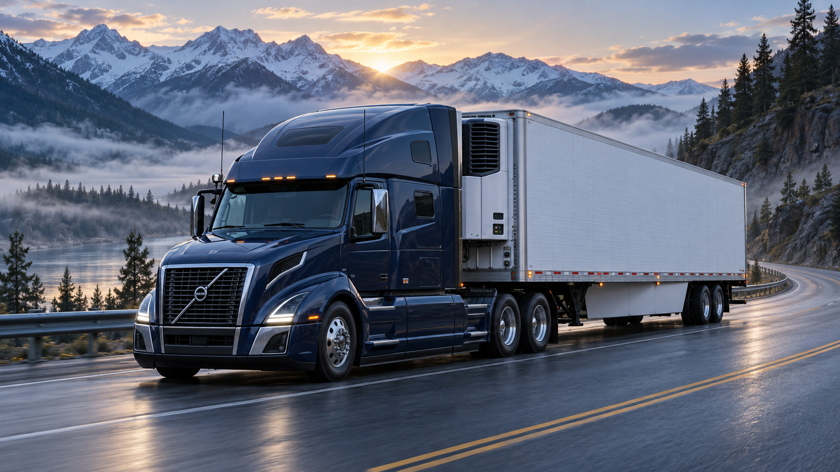 2027 Volvo VNL hauling refrigerated freight